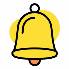 Yellow bell notification icon illustration