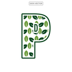 Initial Letter P With Leaf Luxury Logo. Green leaf logo Template vector