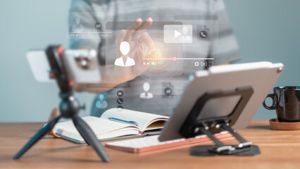 Live Streaming and Online Content Creation with Video Playback Interface