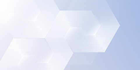 Hexagon lines on light mesh blue an pink background. Geometric stripe line art design for poster, brochure, cover, website, header, abstract modern