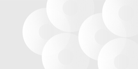 Abstract white glowing geometric lines on gray background. Modern shiny blue circle simple