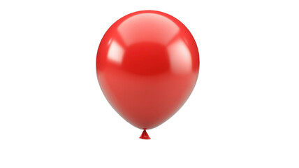 Title: Realistic 3D Render of Red Balloon Icon Isolated on Clean White Background