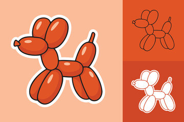 Three types of Cartoon Style Sticker of Ballon Doy Toy