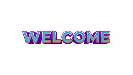 animated 3D text of the word welcome, perfect for greeting cards, invitations, websites, and social media banners to give a warm welcome. - Powered by Adobe