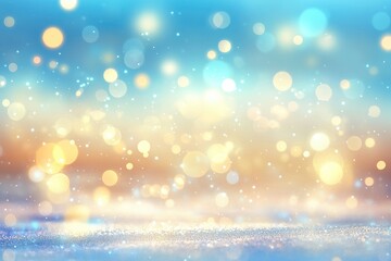 Bokeh lights, blue and gold, festive background
