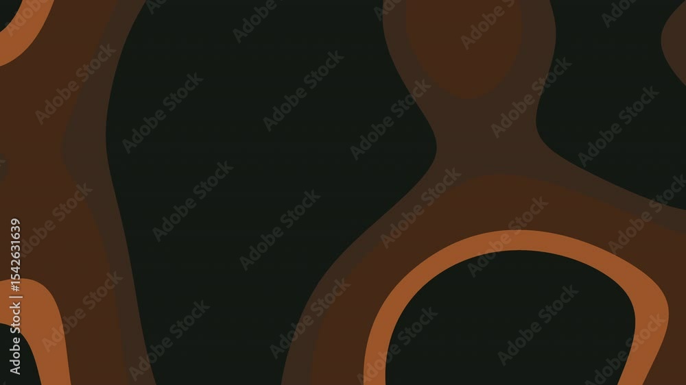 Aufkleber brown gradient abstract shapes on black background. organic forms with varying shades of brown and d