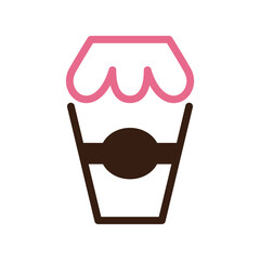 cup and shop logo, symbol of selling coffee on the street, logo design inspirations
