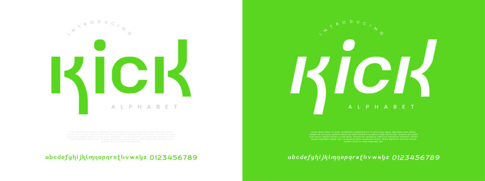 Fresh and energetic sans serif font with high contrast and futuristic appeal