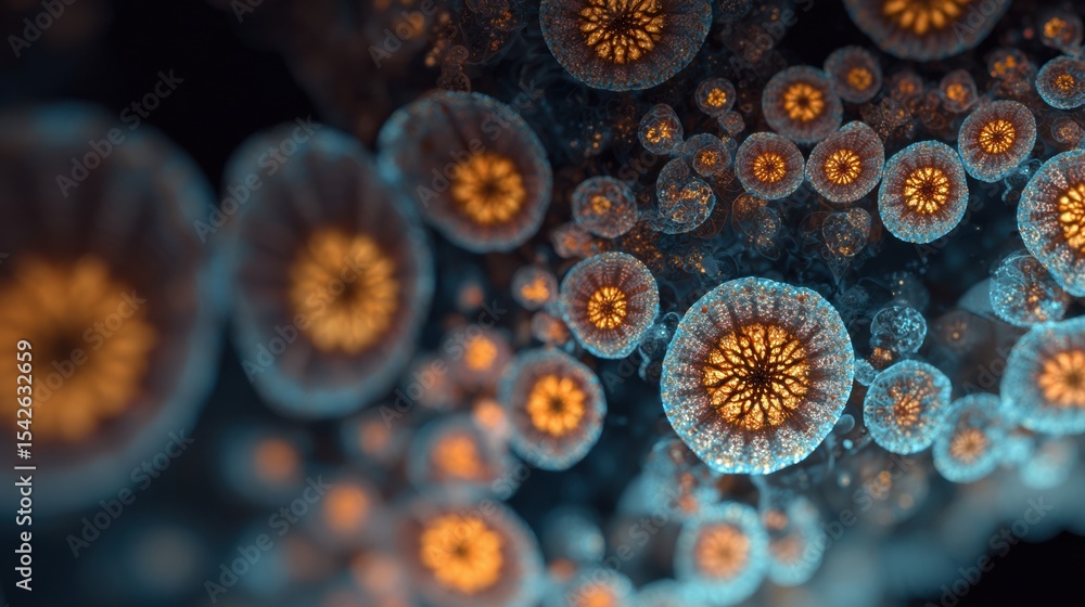 Poster Fractal Pattern Representing Emotional Cycles With Vibrant Colors and Intricate Designs