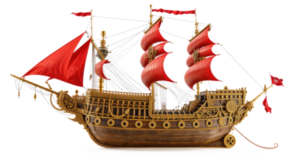 Pirate ship png, Pirate ship png transparent images, pirate ship isolated on white