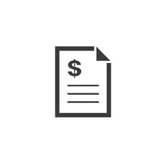 Blog Monetization Document Icon with a Dollar Sign Vector Silhouette Flat Icon Design