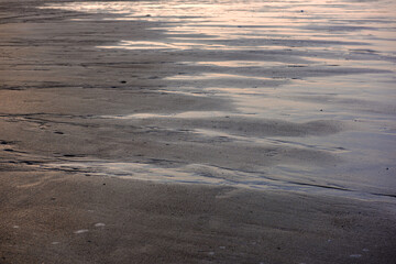 The beautiful landscape of beach background blue sky at sunset. 