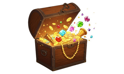treasure chest with jewelry