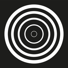 Target rings icon. Concentric circle shape. Abstract vector symbol. Black white background