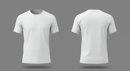 White blank cotton t-shirt template for front and back apparel design