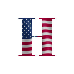 Patriotic American Flag Letter H Design A Vibrant Graphic