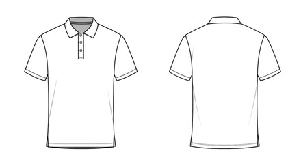 White T Shirt Vector Template for Clothing Design