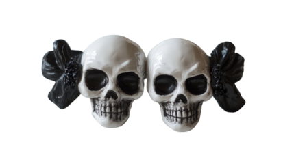 DIY Halloween napkin rings with skull motifs Transparent background, PNG file