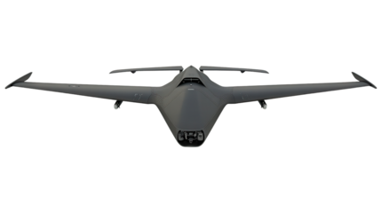Dual-wing stealth drone, Transparent background, PNG file