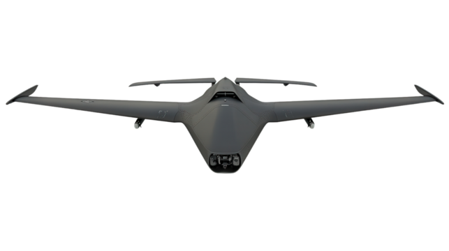 Dual-wing stealth drone, Transparent background, PNG file