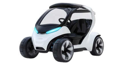 Futuristic golf cart with autonomous system, Transparent background, PNG file