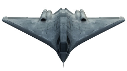 Futuristic stealth bomber, flying wing design, Transparent background, PNG file