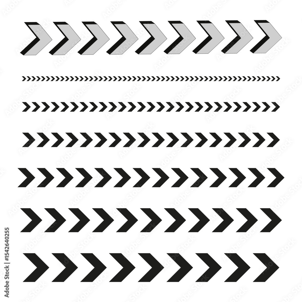 Poster chevron arrow icons. bold direction elements. vector pointer set. black movement symbols.