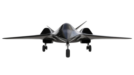 High-altitude spy aircraft, black finish, Transparent background, PNG file