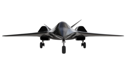 High-altitude spy aircraft, black finish, Transparent background, PNG file