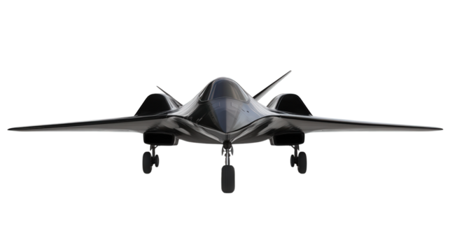 High-altitude spy aircraft, black finish, Transparent background, PNG file