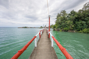 Jetty Bridge Pier walkway in Tabogon Sea View Park Cebu Island