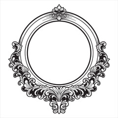 Elegant Vintage Ornamental Round Frame Design