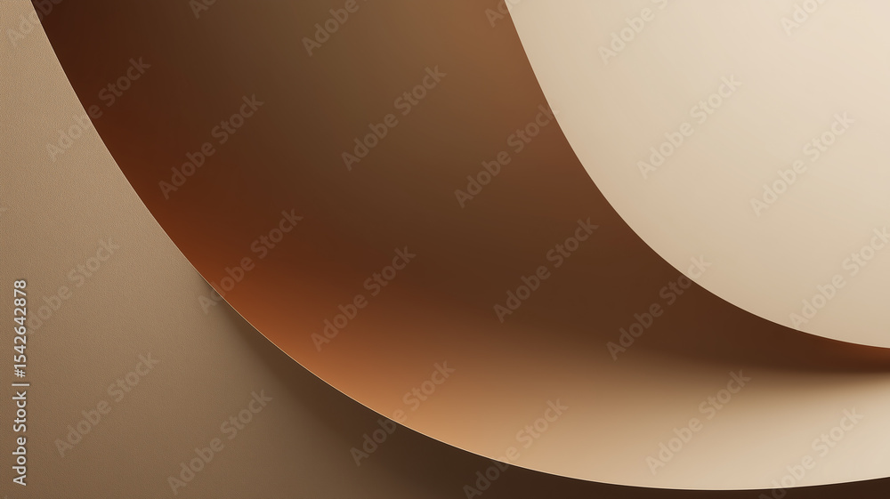 Poster abstract brown and beige curved shapes creating an elegant background