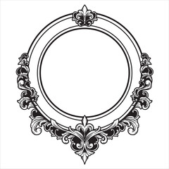 Elegant Vintage Ornamental Round Frame Design