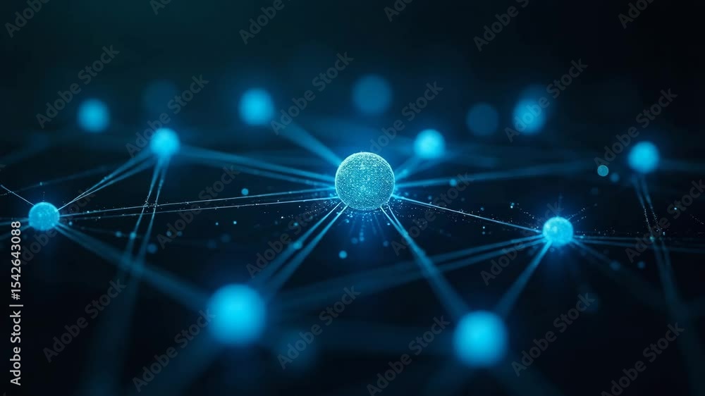 Poster interconnected network: blue nodes and lines