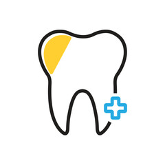 Multi color icon for tooth