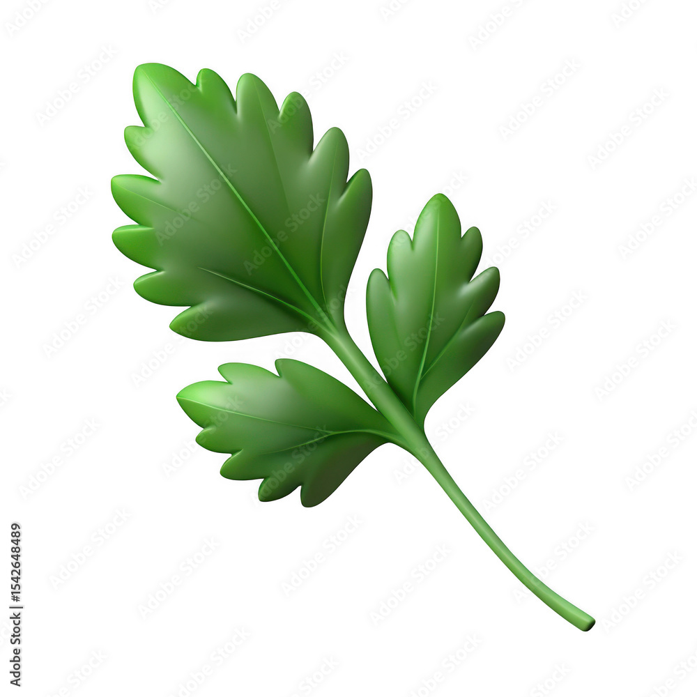 Poster realistic 3d render of parsley sprig isolated on transparent background