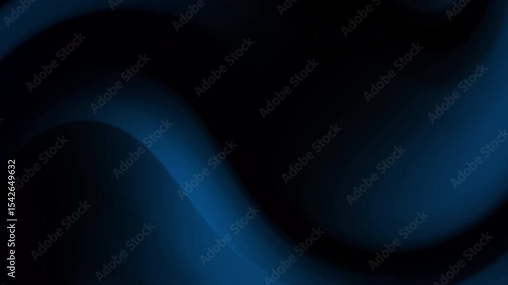 Aufkleber dark blue gradient flowing on black background. smooth, wavy shapes create a dynamic, elegant visual