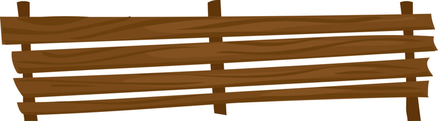 bent wood fence vector icon for landscaping, garden barrier, or rustic outdoor design
