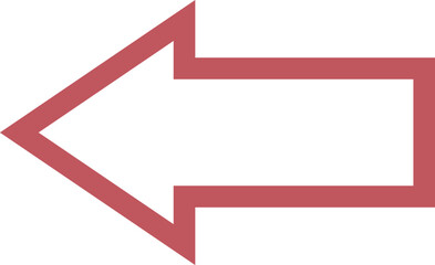 Arrow left icon -1- frame - red