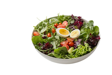 Healthy salad bowl with mixed greens and toppings