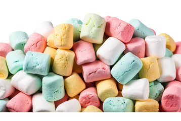Heap of colorful marshmallow melts hearts