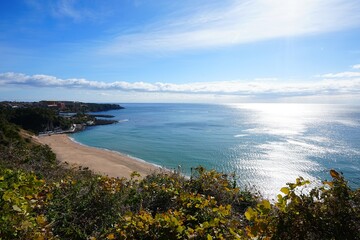 fine coast line and sparkling sea