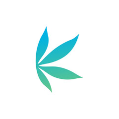 Abstract Gradient Leaf Design with Teal and Green Hues