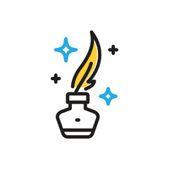 Multi color icon for poet