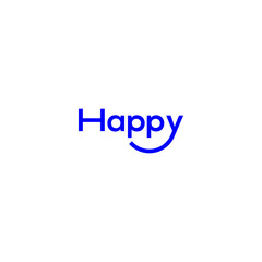 Happy Wordmark Design with a Smile Line