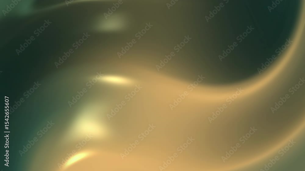 Poster dark green and gold gradient background with smooth, flowing curves and subtle highlights. elegant a