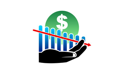 Decrease revenue icon design vector