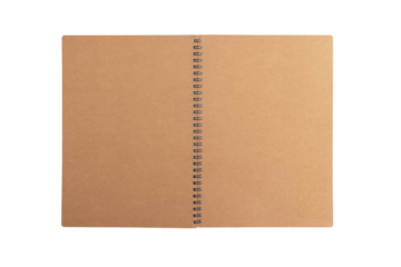 Kraft Ring Notebook Opened Blank Pages Isolated