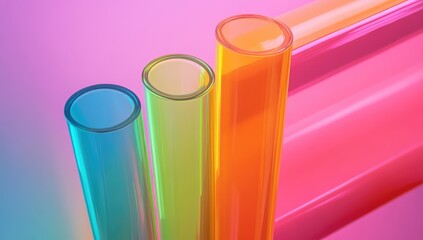 Colorful tubes in a vibrant arrangement